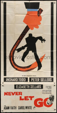 3w0044 NEVER LET GO English 3sh 1962 art of giant hook over silhouette with broken bottle!