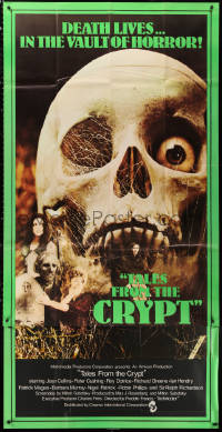 3w0046 TALES FROM THE CRYPT English 3sh 1972 Peter Cushing, Joan Collins, E.C., huge skull image!
