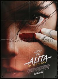3w1196 ALITA: BATTLE ANGEL advance French 1p 2019 super c/u of the CGI character blood to her face!