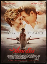 3w1199 AMELIA French 1p 2010 image of pilot Hilary Swank in title role w/her Lockheed Electra!