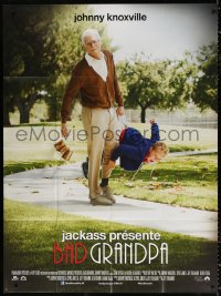 3w1210 BAD GRANDPA French 1p 2013 great image of old man Johnny Knoxville carrying kid by his pants!