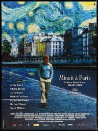 3w1356 MIDNIGHT IN PARIS French 1p 2011 cool image of Owen Wilson under Van Gogh's Starry Night!