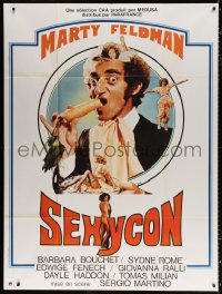 3w1398 SEX WITH A SMILE French 1p 1976 40 gradi all'ombra del lenzuolo, Marty Feldman eating carrot!