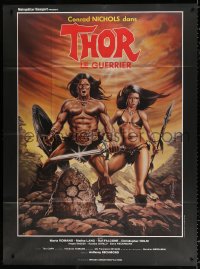 3w1418 THOR THE CONQUEROR French 1p 1983 Conan rip-off, cool different sword & sorcery art!