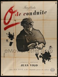 3w1449 ZERO DE CONDUITE French 1p R1946 Jean Vigo juvenile delinquent classic, art by Jean Colin!