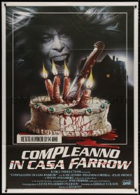 3w1005 BLOODY BIRTHDAY Italian 1p 1984 gruesome Enzo Sciotti hand-in-birthday-cake artwork, rare!