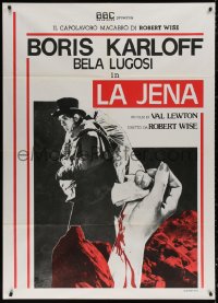 3w1007 BODY SNATCHER Italian 1p R1980s great image of Boris Karloff robbing body from graveyard!