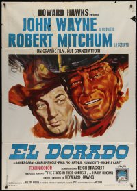 3w0252 EL DORADO Italian 1p 1967 different art of John Wayne & Robert Mitchum, Howard Hawks!
