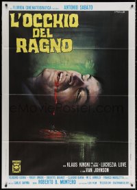 3w1031 EYE OF THE SPIDER Italian 1p 1971 wild Franco close up art of man bleeding from mouth!