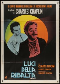 3w0283 LIMELIGHT Italian 1p R1970s close up of aging Charlie Chaplin & pretty young Claire Bloom!