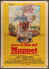 3w1089 MUPPET MOVIE Italian 1p 1980 Jim Henson, Drew Struzan art of Kermit the Frog & Miss Piggy!
