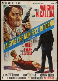 3w1094 ONE OF OUR SPIES IS MISSING Italian 1p 1966 Man from UNCLE, Stefano art of Robert Vaughn!