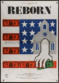 3w1105 REBORN Italian 1p 1985 art of giant hand taking money for the church over American flag!