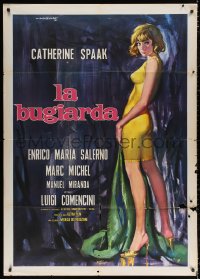 3w1121 SIX DAYS A WEEK Italian 1p 1965 La Bugiarda, art of sexy Catherine Spaak by Rodolfo Gasparri!