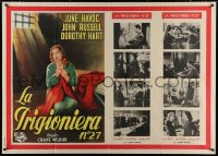 3w0324 STORY OF MOLLY X horizontal Italian 1p 1950 art of bad girl June Havoc in woman's prison!