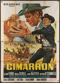 3w0895 CIMARRON Italian 2p R1968 directed by Anthony Mann, Glenn Ford, Maria Schell, Stefano art!