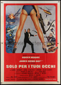 3w0918 FOR YOUR EYES ONLY Italian 2p 1981 Roger Moore as James Bond 007, Brian Bysouth art, rare!