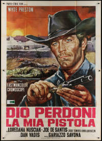 3w0072 GOD WILL FORGIVE MY PISTOL Italian 2p 1969 great Ezio Tarantelli spaghetti western art!