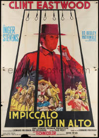 3w0074 HANG 'EM HIGH Italian 2p R1970s great art of smoking Clint Eastwood under the gallows!