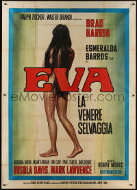 3w0082 KING OF KONG ISLAND Italian 2p 1968 full-length art of sexy naked Eva covered by her hair!