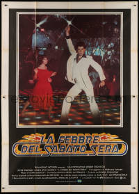 3w0970 SATURDAY NIGHT FEVER Italian 2p 1978 disco dancers John Travolta & Karen Lynn Gorney!