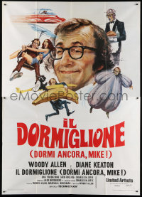 3w0114 SLEEPER Italian 2p 1974 Woody Allen, Diane Keaton, wacky different art by Averardo Ciriello!