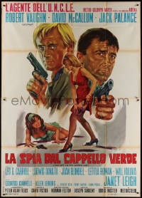 3w0115 SPY IN THE GREEN HAT Italian 2p 1967 Stefano art of Robert Vaughn & McCallum, Man from UNCLE!