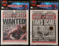 3w0526 SPIDER-MAN group of 3 commercial movie prop replicas 2002 cool issues of the Daily Bugle!