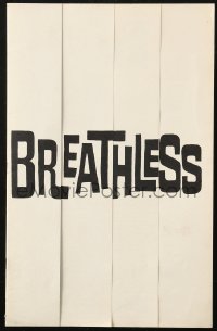 3w0632 A BOUT DE SOUFFLE pressbook 1961 Jean-Luc Godard, Breathless, Jean Seberg, Jean-Paul Belmondo