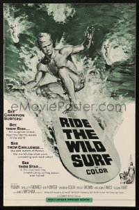 3w0673 RIDE THE WILD SURF pressbook 1964 ultimate posters for surfers to display on their wall!