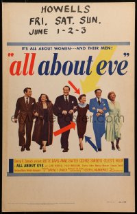 3w0725 ALL ABOUT EVE WC 1950 Bette Davis, Anne Baxter, Marilyn Monroe billed but not shown, rare!