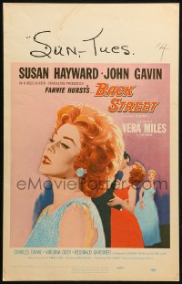 3w0730 BACK STREET WC 1961 different artwork of Susan Hayward, from the novel by Fannie Hurst!