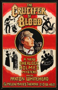 3w0746 CRUCIFER OF BLOOD stage play WC 1978 cool art of detective Sherlock Holmes by Van Nutt!