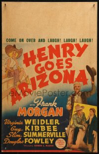 3w0778 HENRY GOES ARIZONA WC 1940 Frank Morgan, Virginia Weidler, Al Hirschfeld art, ultra rare!