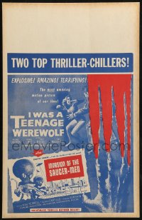 3w0783 I WAS A TEENAGE WEREWOLF/INVASION OF THE SAUCER-MEN Benton WC 1957 two top thriller-chillers!