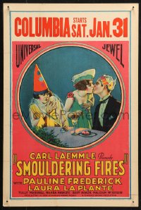 3w0840 SMOULDERING FIRES WC 1925 great art of Pauline Frederick & Laura La Plante in costumes!