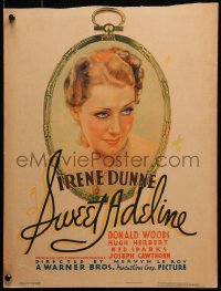 3w0850 SWEET ADELINE WC 1934 art of Irene Dunne in Jerome Kern & Oscar Hammerstein musical, rare!