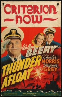 3w0856 THUNDER AFLOAT WC 1939 art of sailors Wallace Beery & Chester Morris, Virginia Grey!