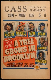3w0861 TREE GROWS IN BROOKLYN WC 1945 Dorothy McGuire, Peggy Ann Garner, James Dunn, ultra rare!