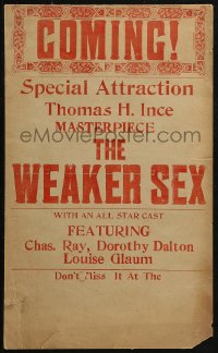 3w0868 WEAKER SEX local theater WC 1917 Dorothy Dalton, Charles Ray, Thomas H. Ince masterpiece!