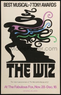 3w0871 WIZ stage play WC 1974 new musical version of The Wonderful World of Oz, cool Glaser art!