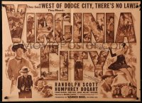 3w0529 VIRGINIA CITY 11x16 herald 1940 Errol Flynn, Humphrey Bogart, Randolph Scott, Miriam Hopkins!
