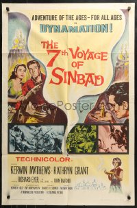 3x0630 7th VOYAGE OF SINBAD 1sh 1958 Ray Harryhausen fantasy classic, Dynamation montage!