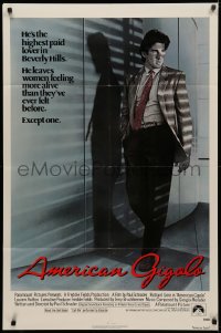 3x0646 AMERICAN GIGOLO int'l 1sh 1980 male prostitute Richard Gere is being framed for murder!