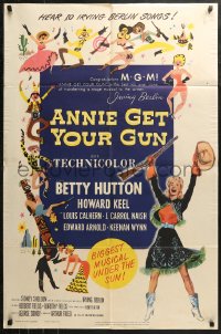 3x0650 ANNIE GET YOUR GUN 1sh R1956 Betty Hutton as the greatest sharpshooter, Howard Keel!