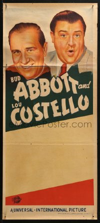 3x0305 ABBOTT & COSTELLO stock Aust daybill 1950s completely different art of Bud and Lou!