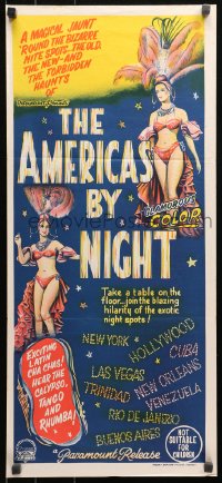3x0312 AMERICA BY NIGHT Aust daybill 1961 exotic spots, wonderful artwork of showgirls!