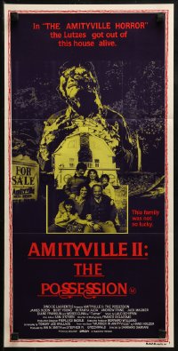 3x0315 AMITYVILLE II Aust daybill 1983 The Possession, creepy horror image!