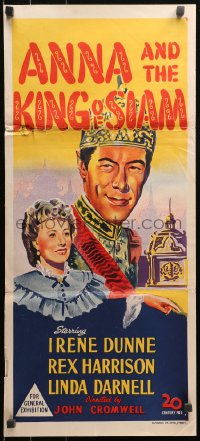 3x0317 ANNA & THE KING OF SIAM Aust daybill 1946 art of pretty Irene Dunne, Rex Harrison!