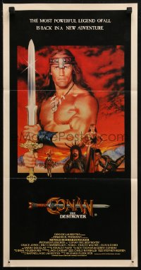 3x0357 CONAN THE DESTROYER Aust daybill 1984 Arnold Schwarzenegger is the most powerful legend!